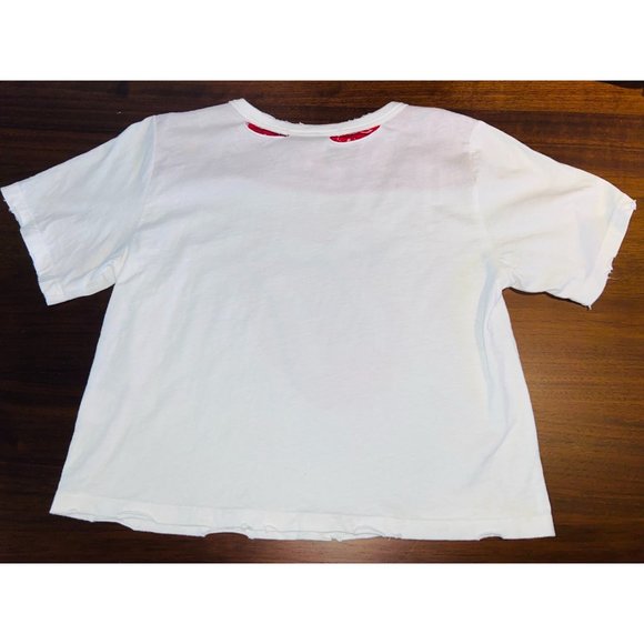 DAYDREAMER Rolling Stones 89 Tour Rebel Crop Tee White Small New women’s graphic - Picture 7 of 13
